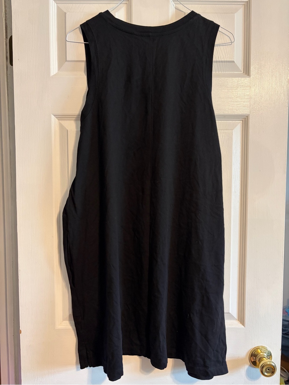 Old Navy 2X Black Sleeveless Swing Dress Casual Knit Midi Tank NWT Cotton